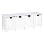 New England White Storage Bench with 4 Drawers - Bargainia.com - 5018705344959