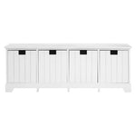 New England White Storage Bench with 4 Drawers - Bargainia.com - 5018705344959