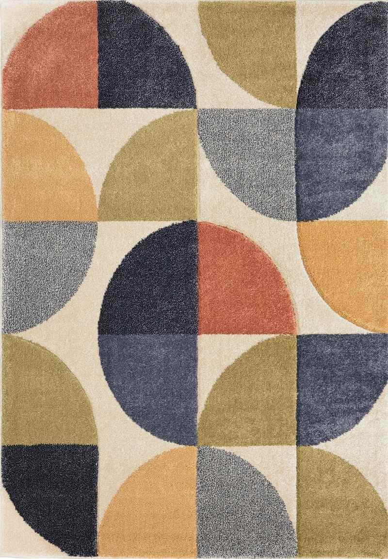 Newport Geometric Rug – Bold Multicolour Design - Bargainia.com - 5053095276725 - C2076A 9F458 080/150