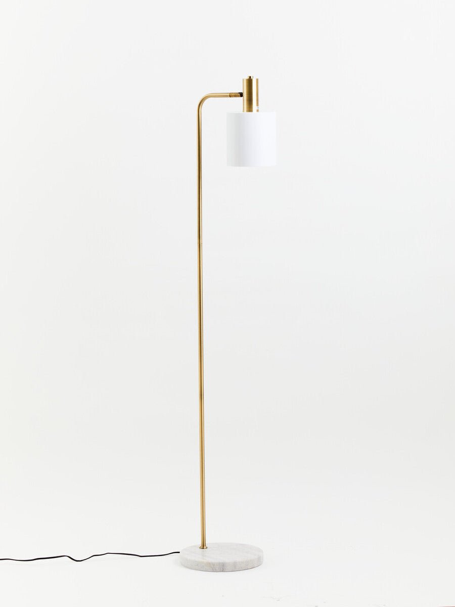 Newton White Marble and Gold Floor Lamp - Bargainia.com - 5018705975351