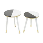 Nirav Black And White Marble Side Table - Bargainia.com - 5018705973111