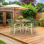 Nissi Outdoor 5 - Piece Rattan Dining Set - Grey or Green - Bargainia.com - 