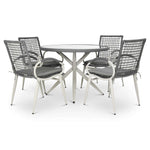 Nissi Outdoor 5 - Piece Rattan Dining Set - Grey or Green - Bargainia.com - 