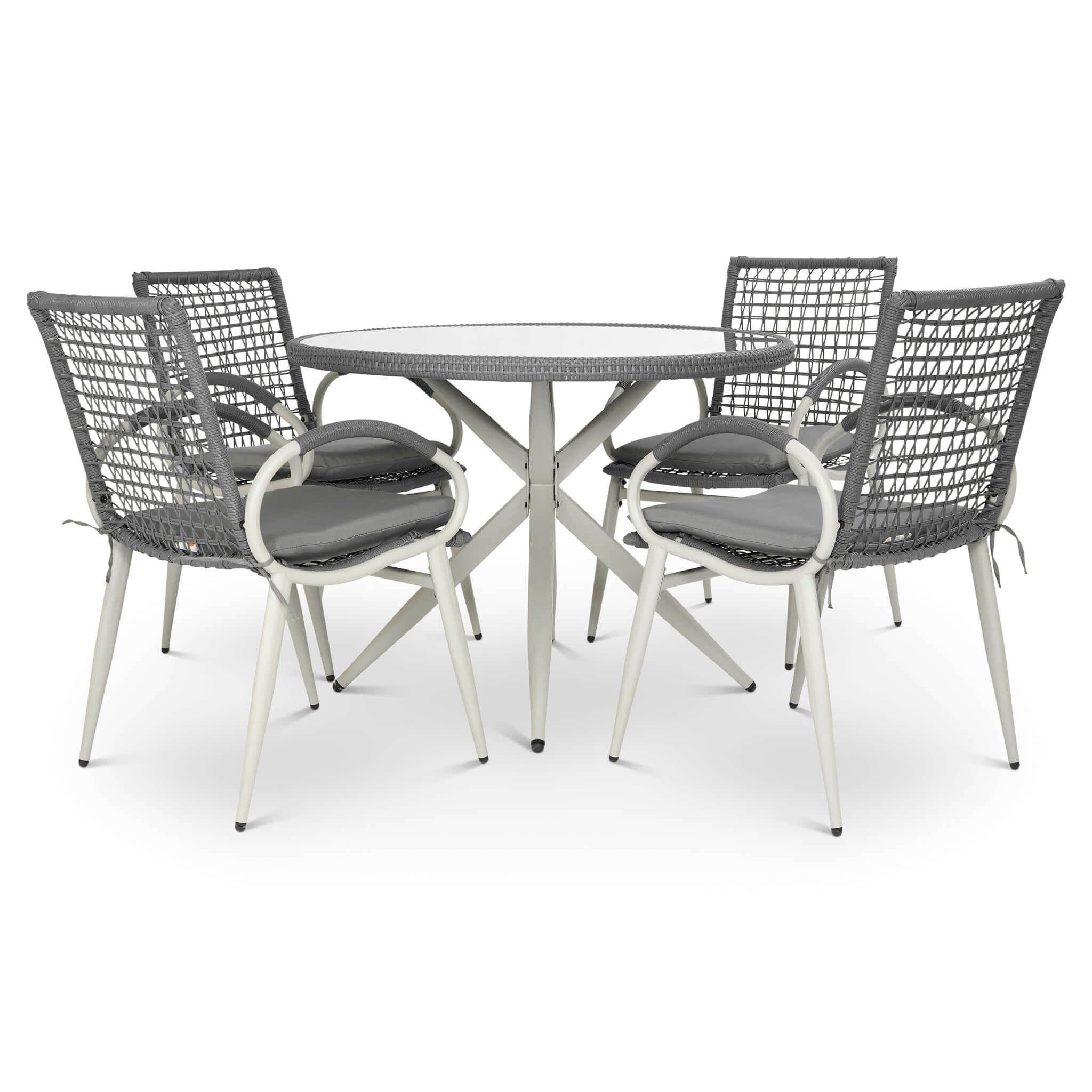 Nissi Outdoor 5-Piece Rattan Dining Set - Grey or Green Clearance