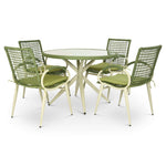 Nissi Outdoor 5 - Piece Rattan Dining Set - Grey or Green - Bargainia.com - 