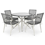 Nissi Outdoor 5-Piece Rattan Dining Set - Grey or Green Clearance