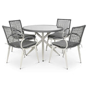 Nissi Outdoor 5-Piece Rattan Dining Set - Grey or Green Clearance