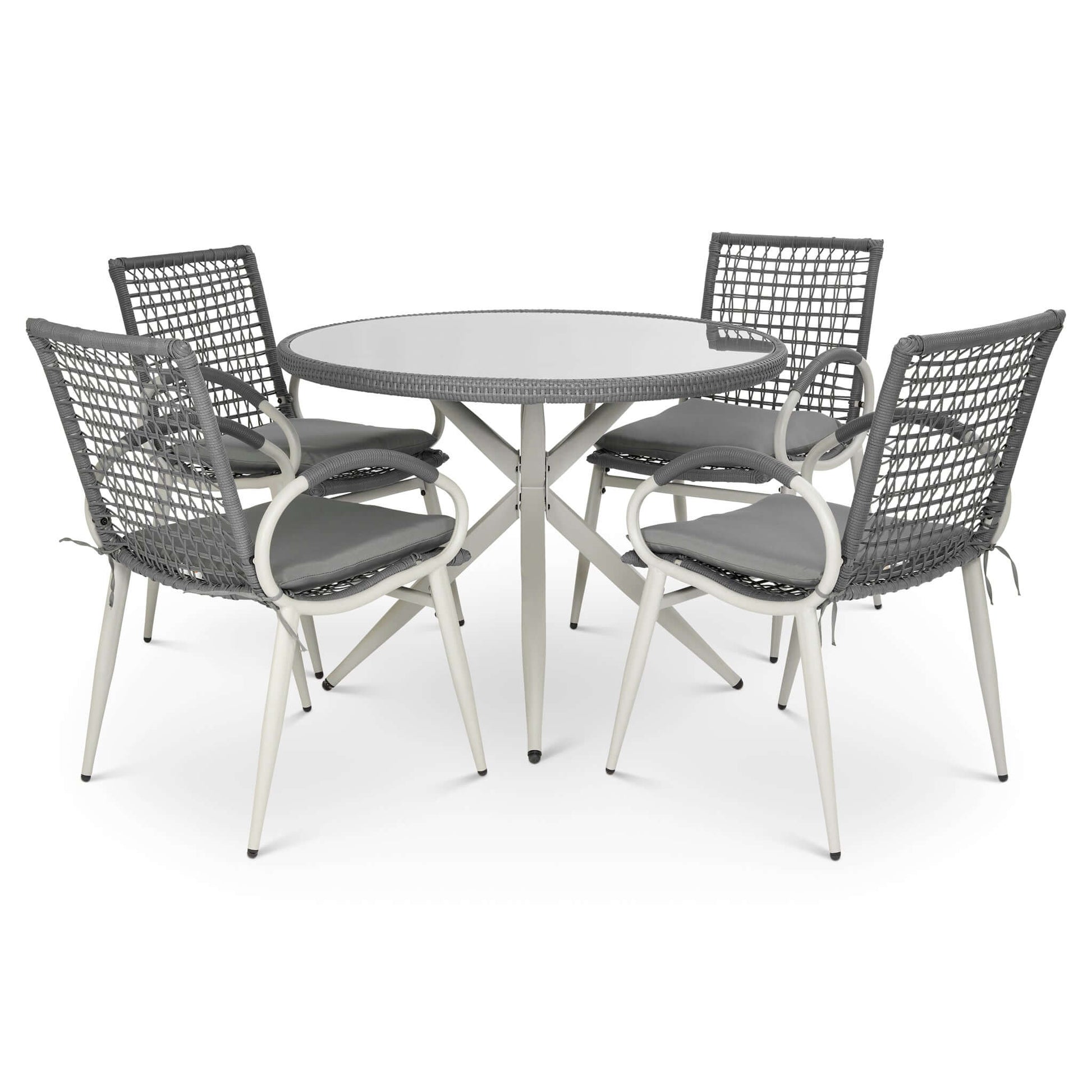 Nissi Outdoor 5-Piece Rattan Dining Set - Grey or Green Clearance
