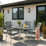 Nissi Outdoor 5 - Piece Rattan Dining Set - Grey or Green - Bargainia.com - 