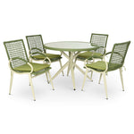 Nissi Outdoor 5 - Piece Rattan Dining Set - Grey or Green - Bargainia.com - 