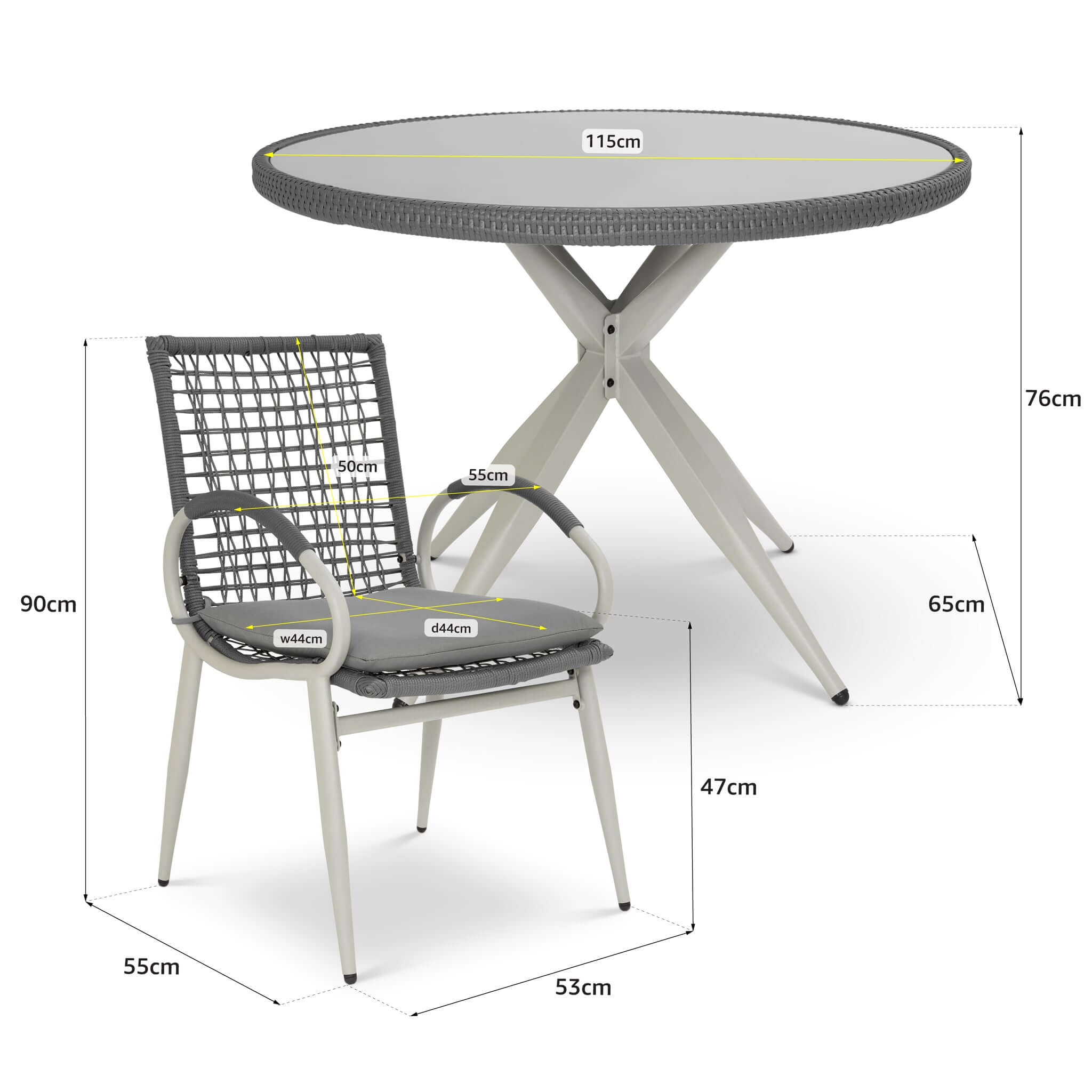 Nissi Outdoor 5-Piece Rattan Dining Set - Grey or Green Clearance