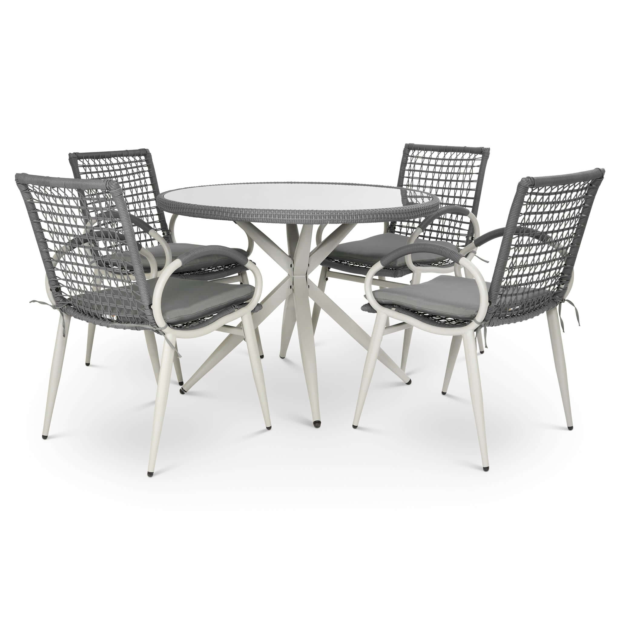 Nissi Outdoor 5-Piece Rattan Dining Set - Grey or Green Clearance