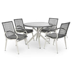 Nissi Outdoor 5 - Piece Rattan Dining Set - Grey or Green - Bargainia.com - 
