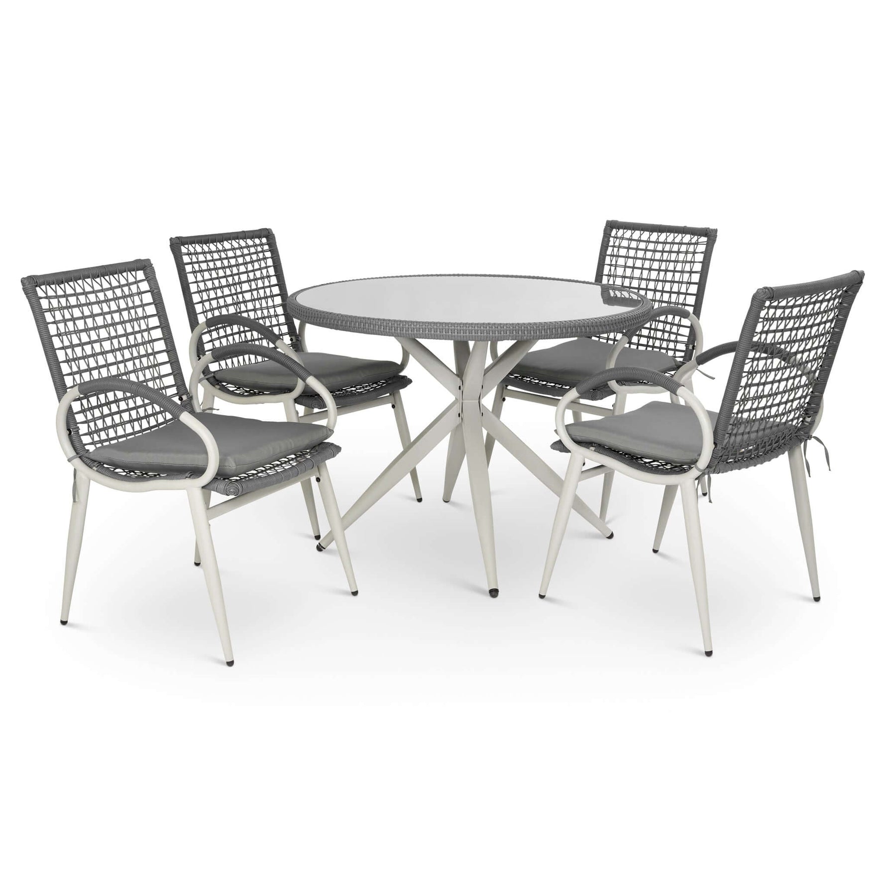 Nissi Outdoor 5 - Piece Rattan Dining Set - Grey or Green - Bargainia.com - 