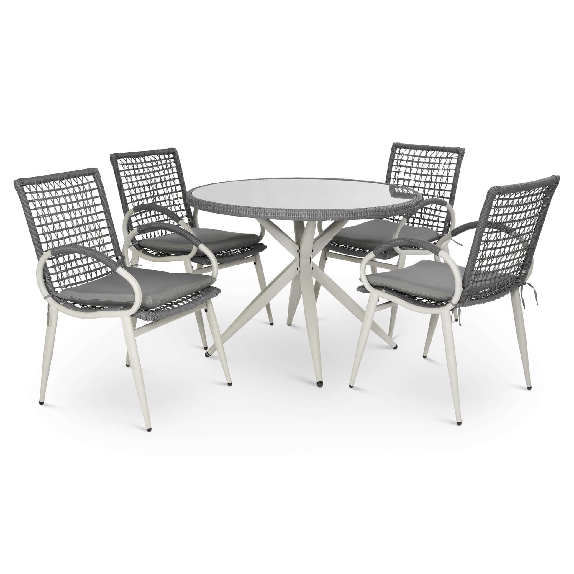 Nissi Outdoor 5-Piece Rattan Dining Set - Grey or Green Clearance