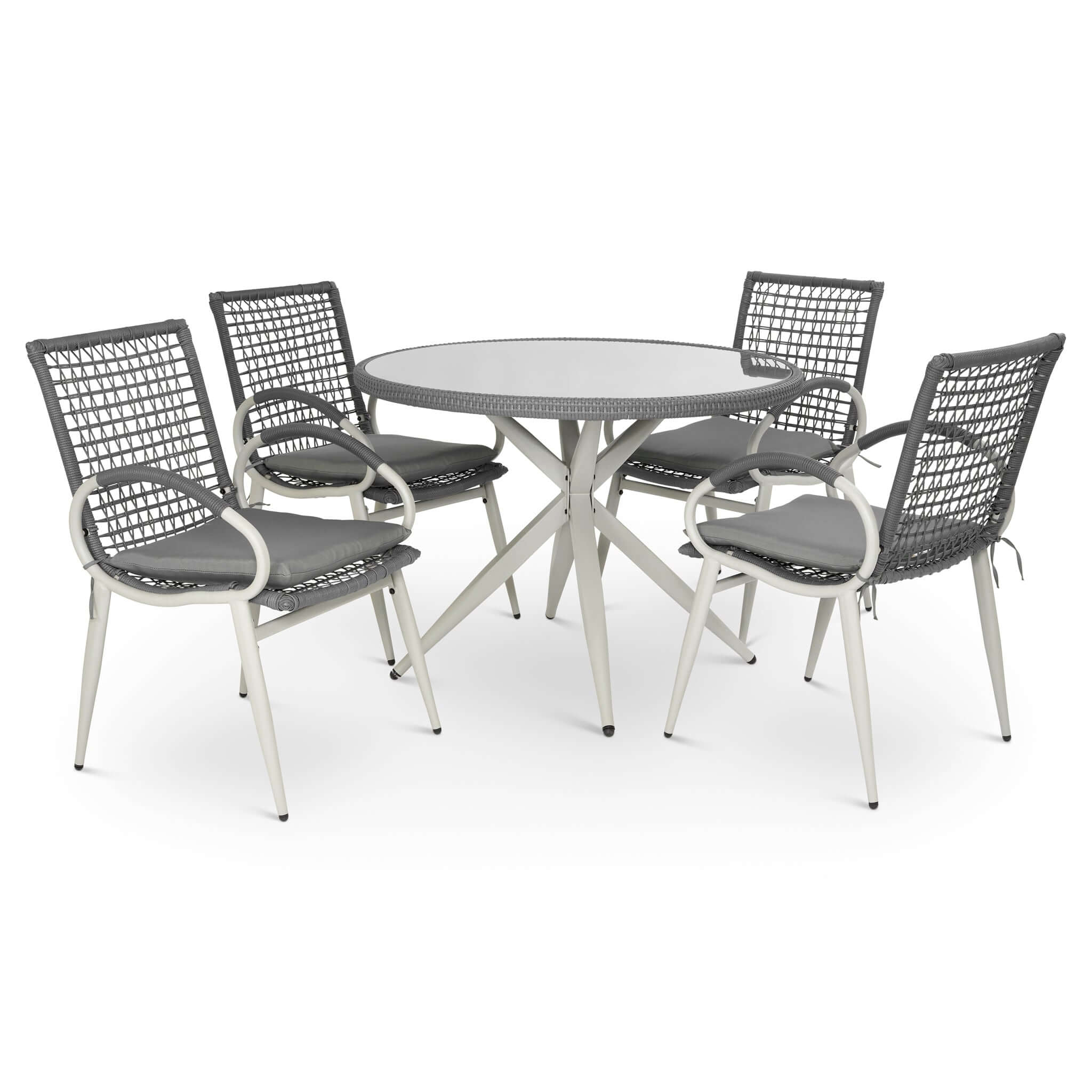Nissi Outdoor 5-Piece Rattan Dining Set - Grey or Green Clearance