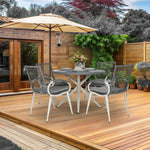 Nissi Outdoor 5 - Piece Rattan Dining Set - Grey or Green - Bargainia.com - 