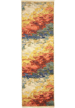 Nomad Abstract Wool - Blend Rug – Multicolour - Bargainia.com - 