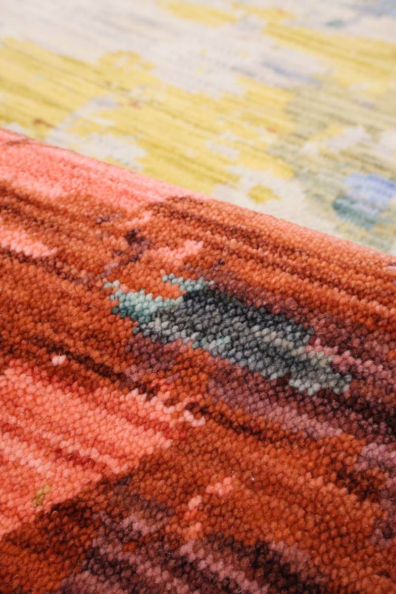 Nomad Abstract Wool - Blend Rug – Multicolour - Bargainia.com - 