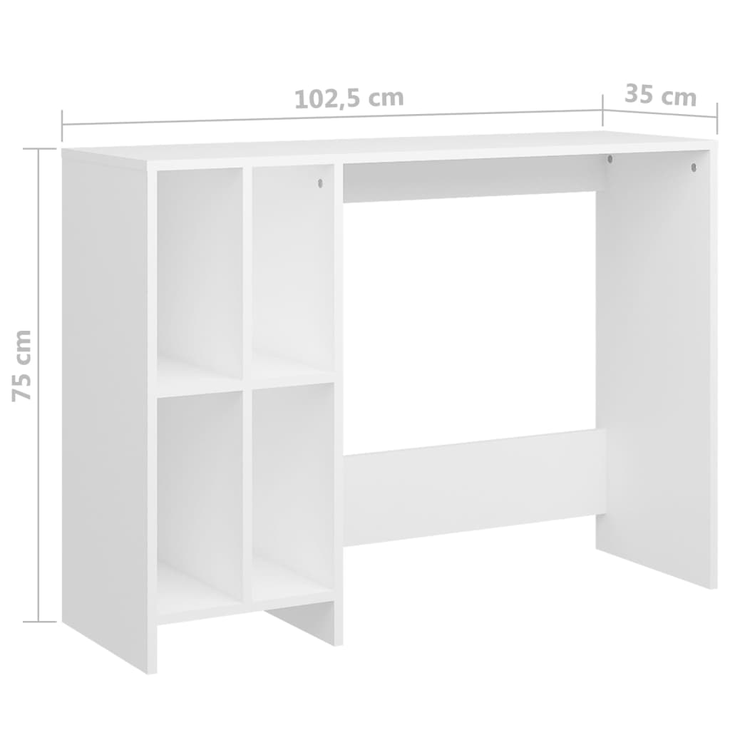 Notebook Desk White 102.5x35x75 cm Engineered Wood - Bargainia.com - 8720286606810 - 808341