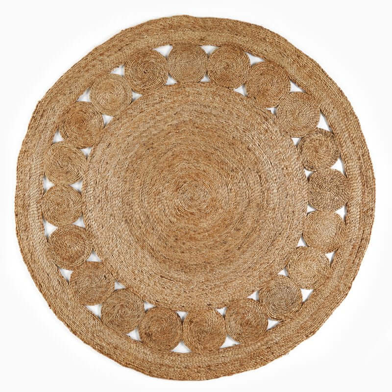 Nova Natural Circle Rug – Handwoven Round Jute Rug - Bargainia.com - 