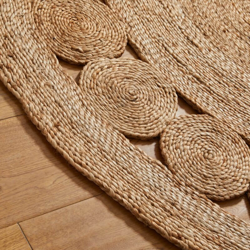 Nova Natural Circle Rug – Handwoven Round Jute Rug - Bargainia.com - 