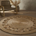 Nova Natural Circle Rug – Handwoven Round Jute Rug - Bargainia.com - 
