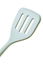 Nova Sage Green Silicone Slotted Turner With Wood Handle - Bargainia.com - 5063227013975