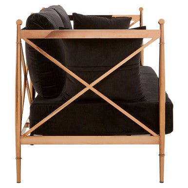 Novo 2 Seat Rose Gold Lattice Arms Sofa - Bargainia.com - 