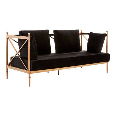 Novo 2 Seat Rose Gold Lattice Arms Sofa - Bargainia.com - 