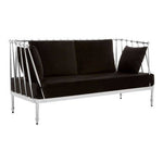 Novo 2 Seat Silver Finish Tapered Arms Sofa - Bargainia.com - 