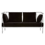 Novo 2 Seat Silver Finish Tapered Arms Sofa - Bargainia.com - 