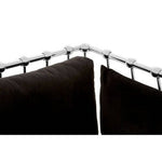 Novo 2 Seat Silver Finish Tapered Arms Sofa - Bargainia.com - 