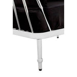 Novo 2 Seat Silver Finish Tapered Arms Sofa - Bargainia.com - 