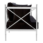 Novo 2 Seat Sofa With Silver Lattice Arms - Bargainia.com - 