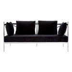 Novo 2 Seat Sofa With Silver Lattice Arms - Bargainia.com - 