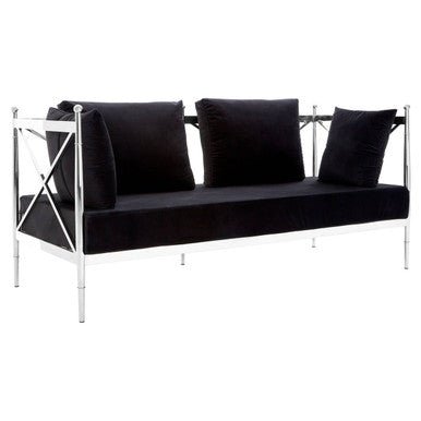 Novo 2 Seat Sofa With Silver Lattice Arms - Bargainia.com - 