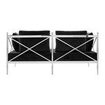Novo 2 Seat Sofa With Silver Lattice Arms - Bargainia.com - 