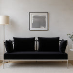 Novo 2 Seat Sofa With Silver Lattice Arms - Bargainia.com - 