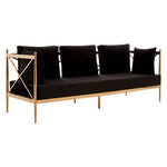 Novo 3 Seat Rose Gold Lattice Arms Sofa - Bargainia.com - 