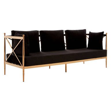 Novo 3 Seat Rose Gold Lattice Arms Sofa - Bargainia.com - 