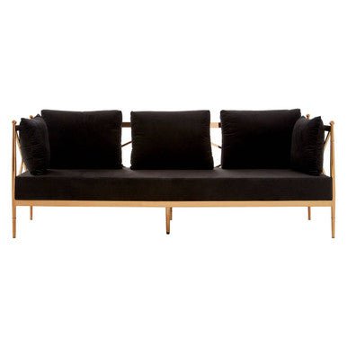 Novo 3 Seat Rose Gold Lattice Arms Sofa - Bargainia.com - 