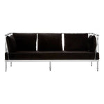 Novo 3 Seat Silver Finish Tapered Arms Sofa - Bargainia.com - 