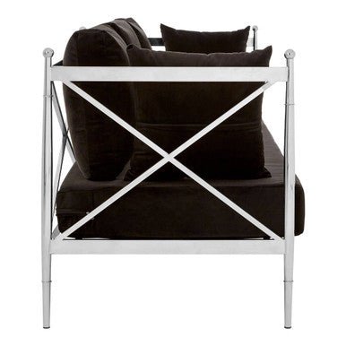 Novo 3 Seat Sofa With Silver Lattice Sides - Bargainia.com - 