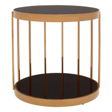 Novo Rose Gold Cage Design Side Table - Bargainia.com - 5018705411361