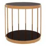Novo Rose Gold Cage Design Side Table - Bargainia.com - 5018705411361