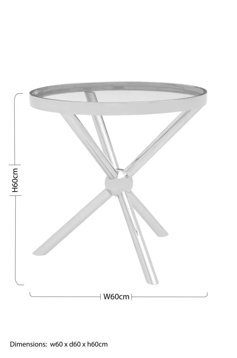 Novo Round Silver Side Table - Bargainia.com - 5018705411231