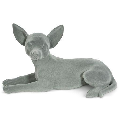 Chihuahua Figurine - Grey Velvet - Lying-5010792476513-Bargainia.com