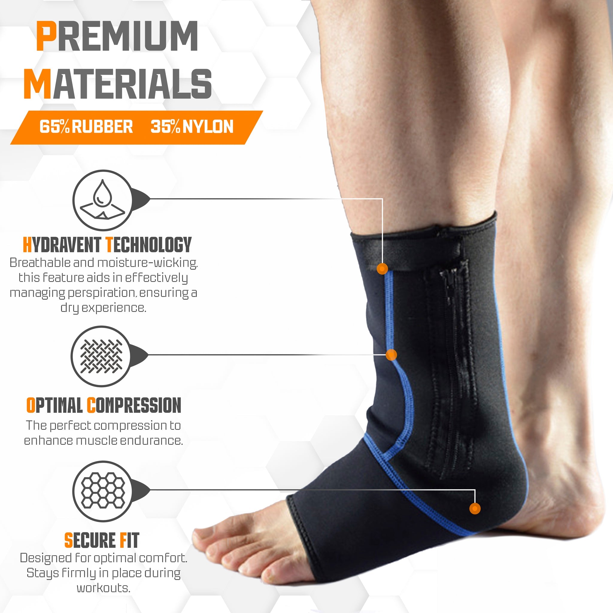 Nylon & Spandex Ankle Support - S/M Clearance