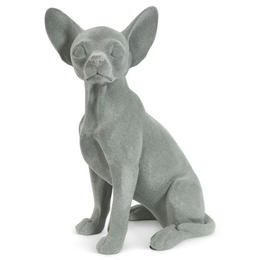 Chihuahua Figurine - Grey Velvet - Sitting-5010792476520-Bargainia.com
